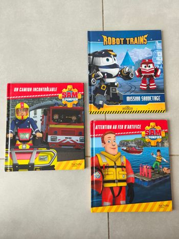 Lot 3 livres robot et pompier