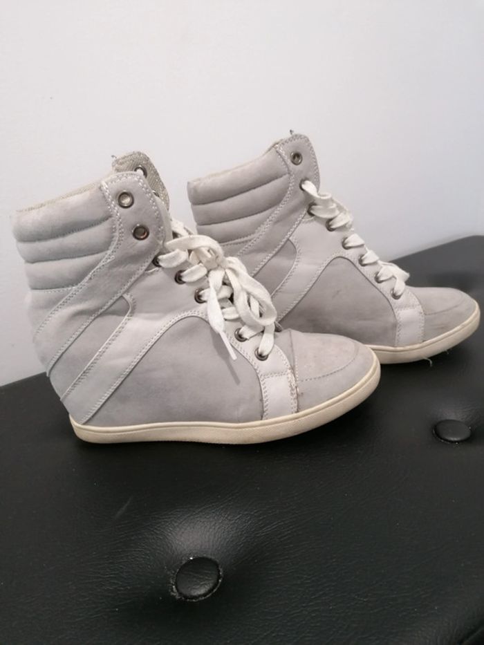 Baskets compensées grise 37