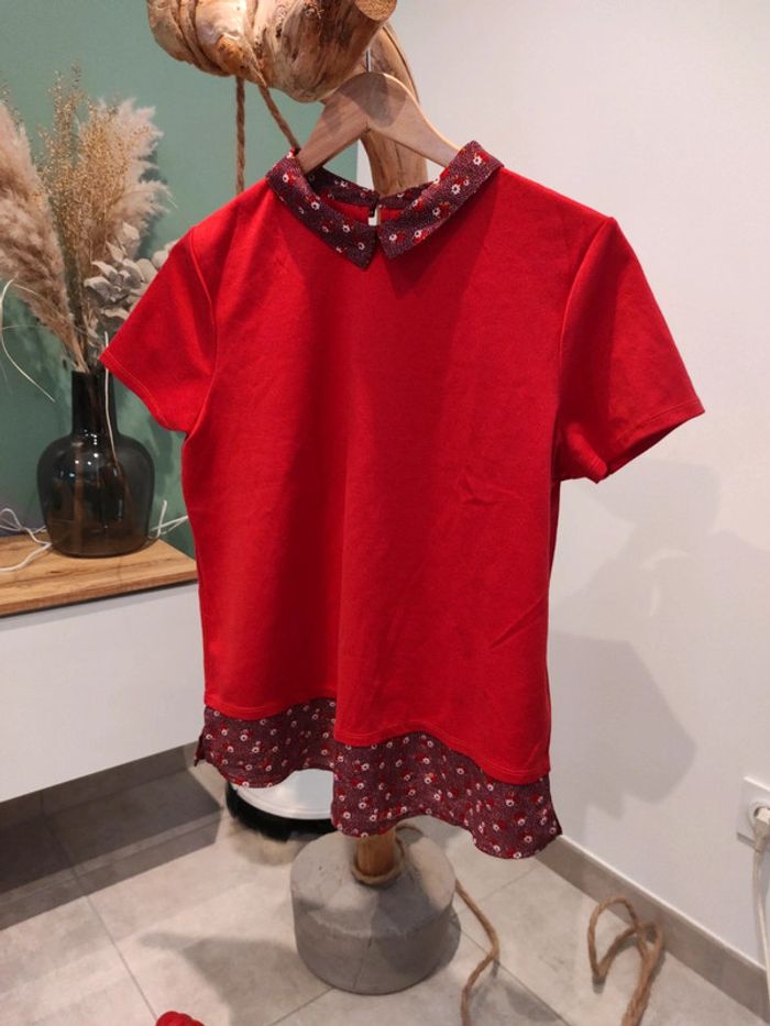 Tee shirt effet polo