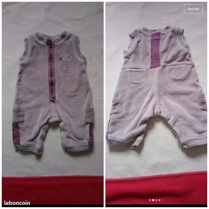 Lot pyjama sans manches fille taille 3 mois - photo numéro 4