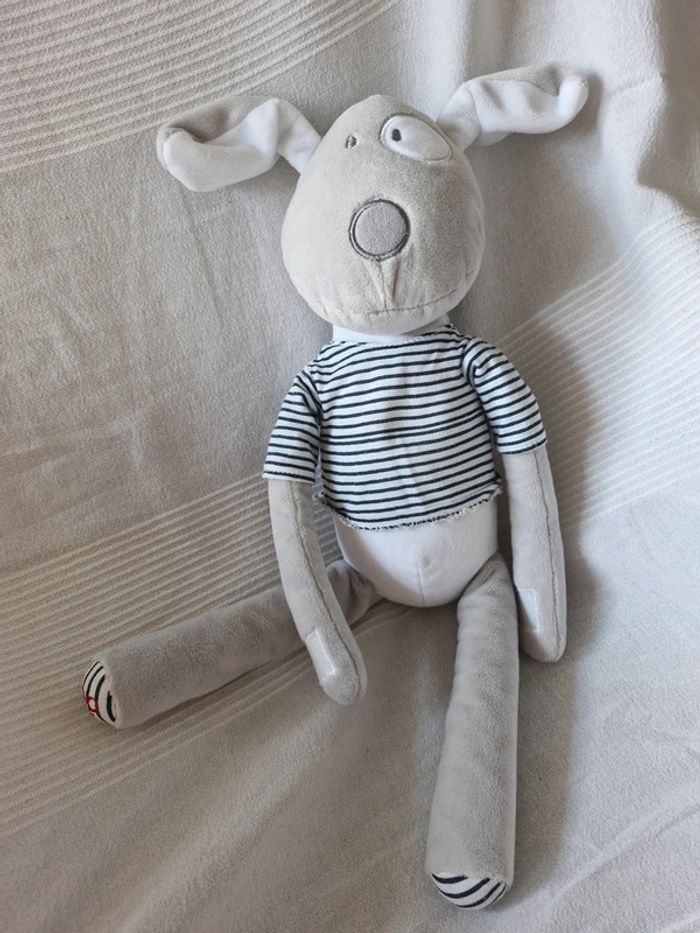 Peluche  obaibi chien pull rayé  cocard - photo numéro 8