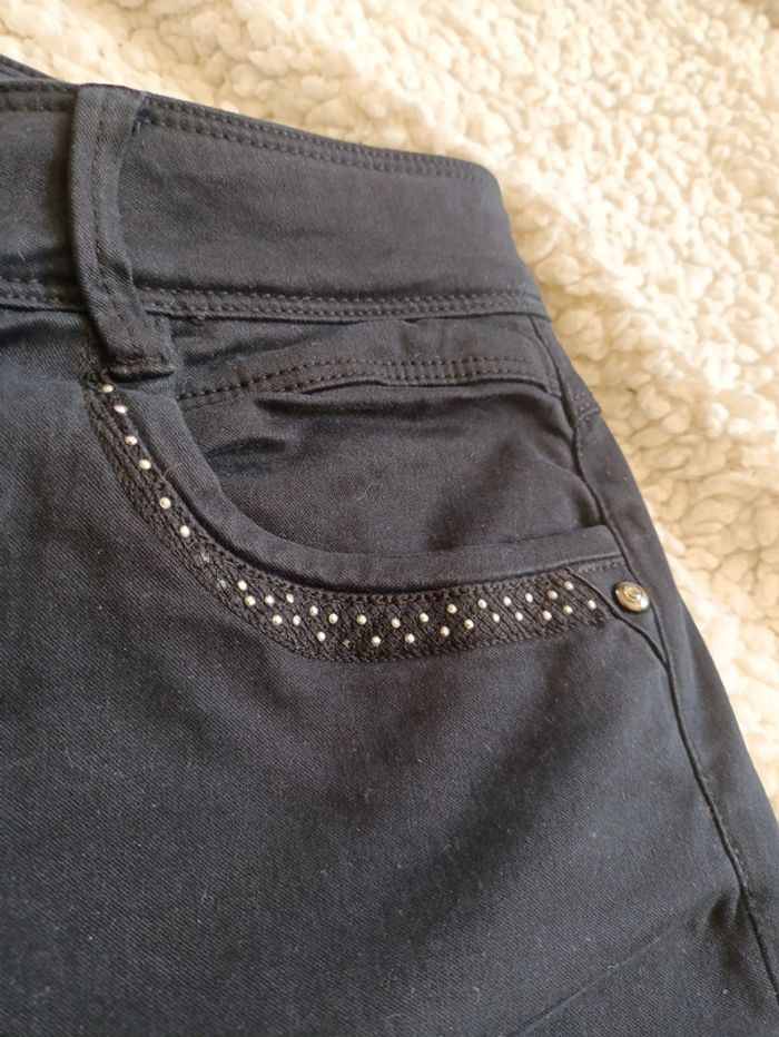 Pantalon noir droit strassé Collection Premium Armand Thierry elegant chic vintage old - photo numéro 2