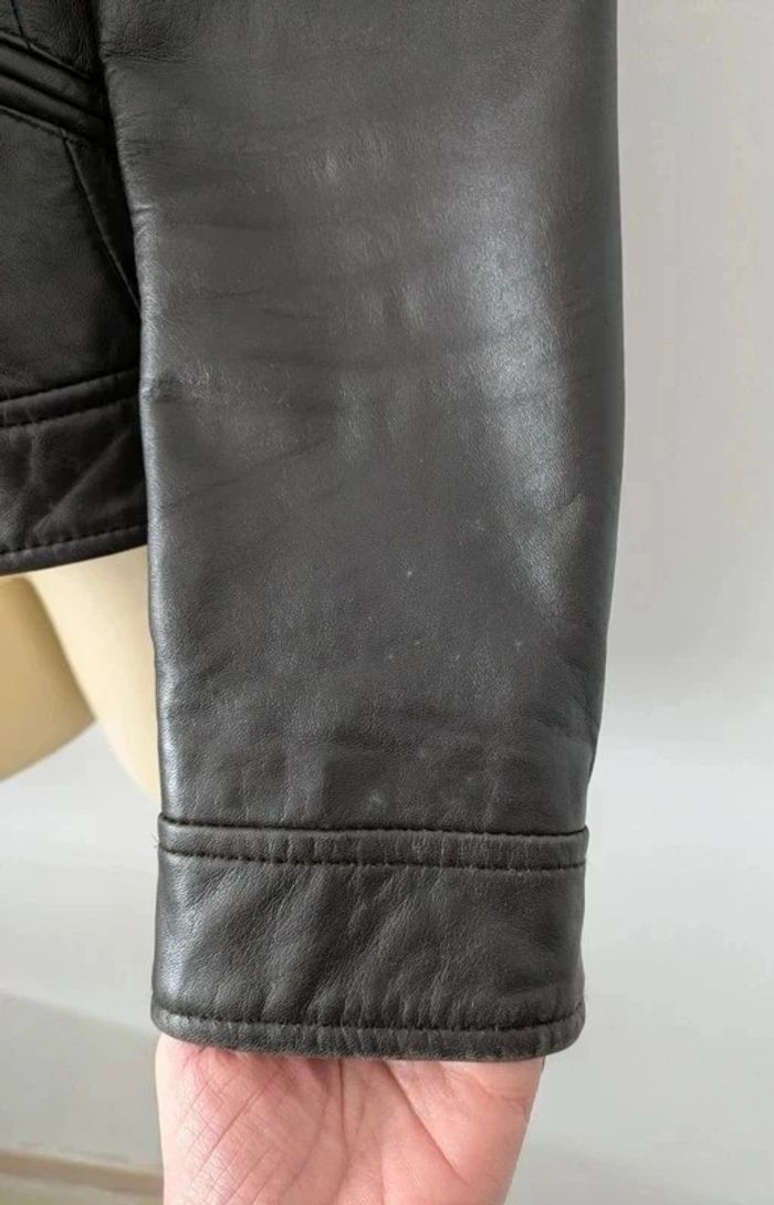 Veste zippée marron en cuir véritable - Saint Hilaire - taille 42 - photo numéro 8