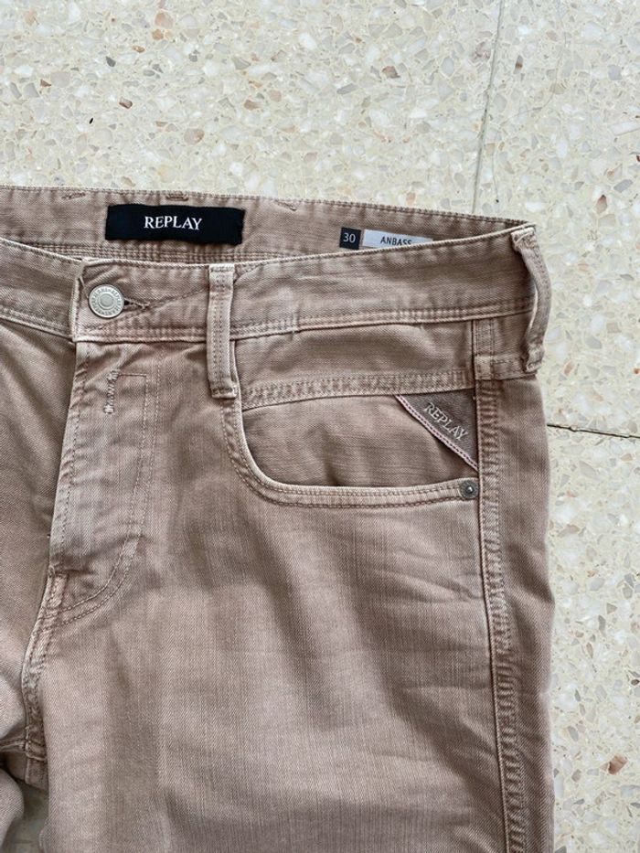 Jean beige replay anbass taille 40 très bon état - photo numéro 9