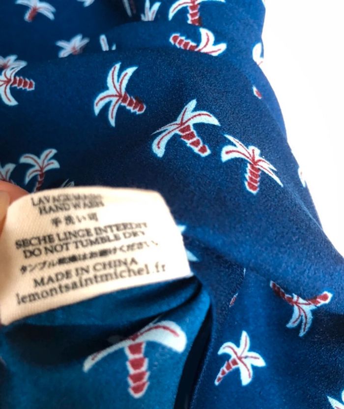 Robe bleue motifs palmiers 36 Le mont saint Michel - photo numéro 3