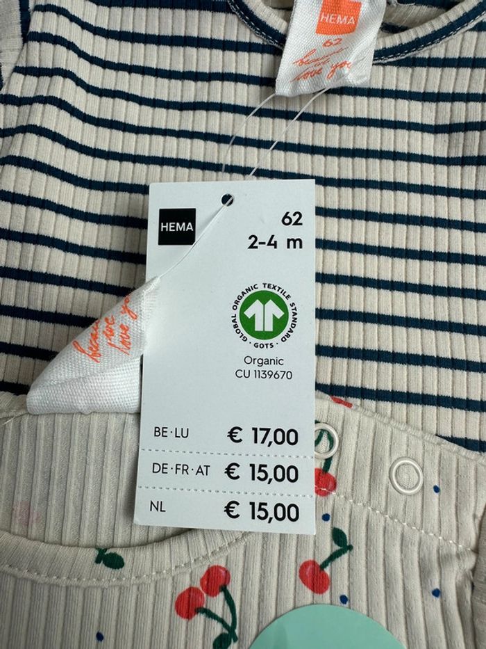 Lot de 2 tshirts manches longues Hema taille 2-4 mois - photo numéro 4