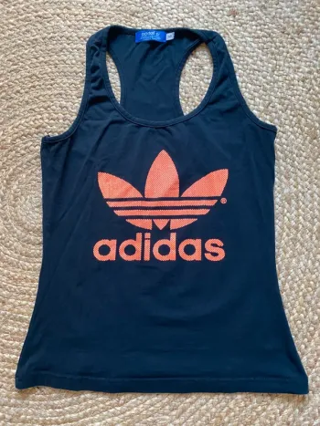 Débardeur noir Adidas Originals femme – Taille S – Logo corail Trefoil