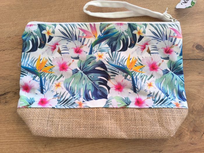Lot de 2 pochettes style fleurs exotiques thème tropical neuves - photo numéro 3