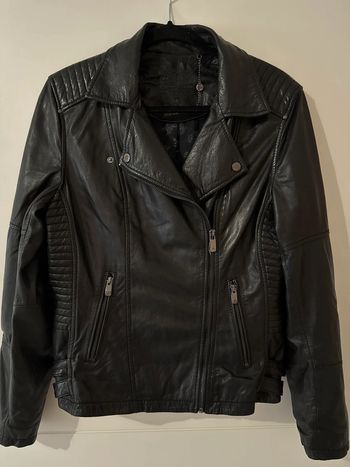 Veste en cuir noir SALSA – Taille L – Valeur neuve 350 €