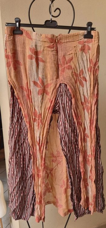 Pantalon léger voile marron orangé
