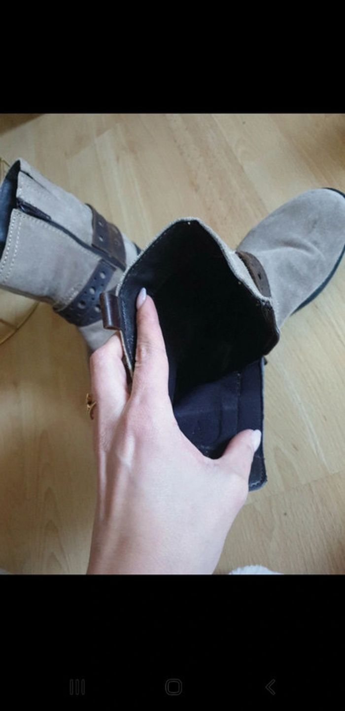 Bottines beige en daim - photo numéro 6