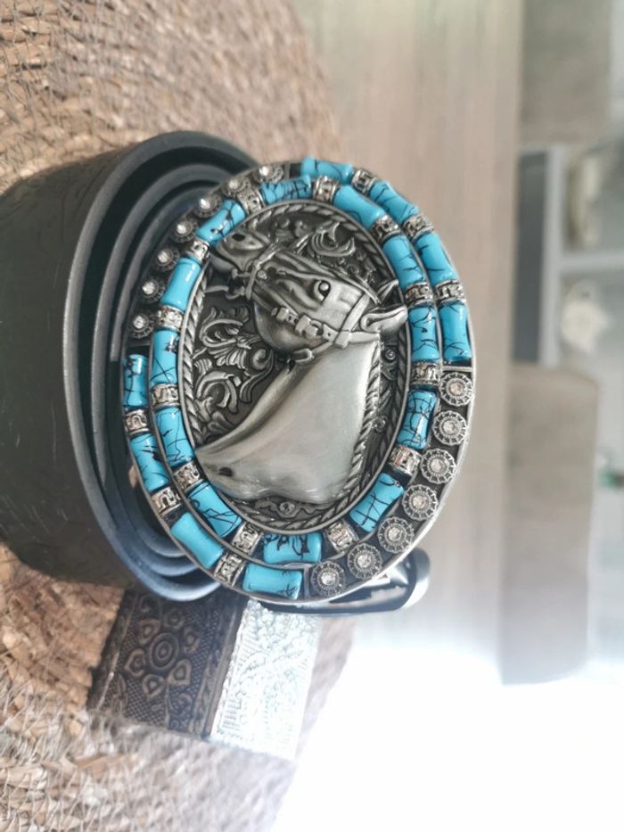 Ceinture de cowboy country tête de cheval - photo numéro 2