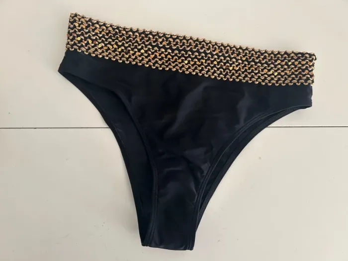 Slip de maillot de bain, culotte, maillot de bain, bas de maillot de bain noir, neuf taille L