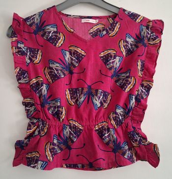 Blouse volantée imprimée de papillons