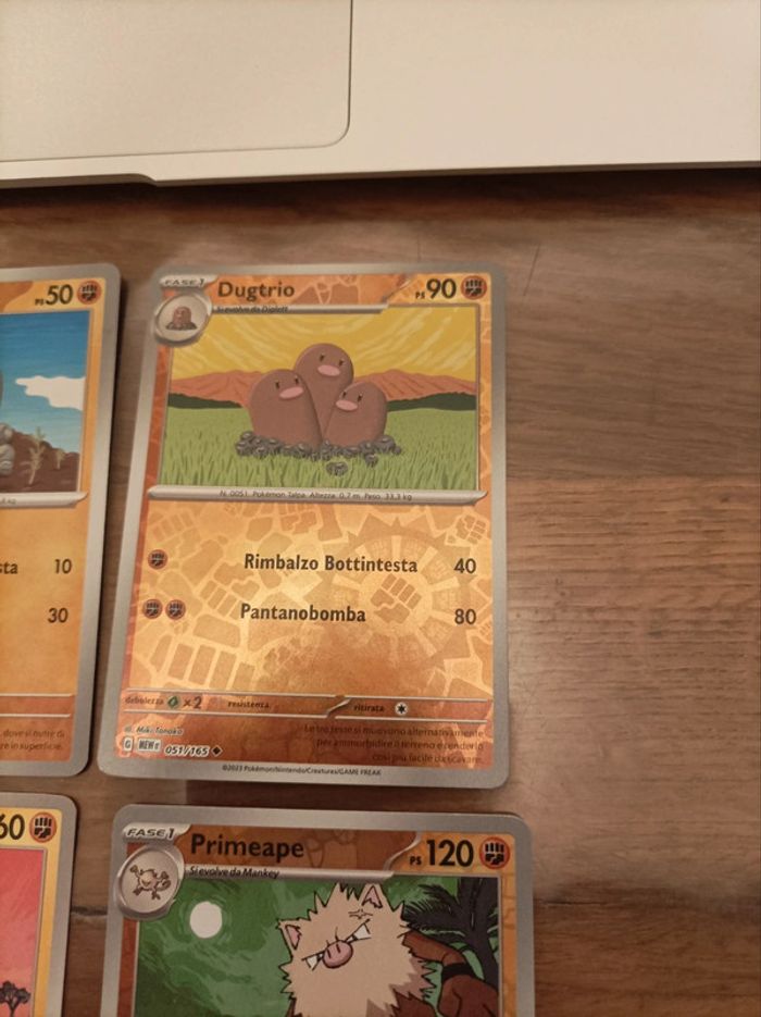 Lot de 4 cartes Pokemon 151 Taupiqueur Triopikeur Colossinge Férosinge Reverse - photo numéro 3