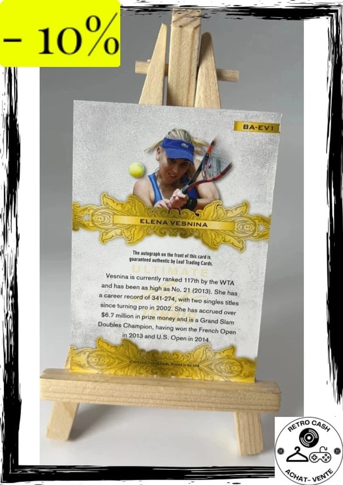 2015 Leaf Ultimate Tennis Autographs #BA-EV1 - Elena Vesnina - Autographié - photo numéro 6
