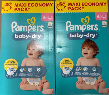 2 paquets de 108 couches Pampers Baby Dry Taille 4