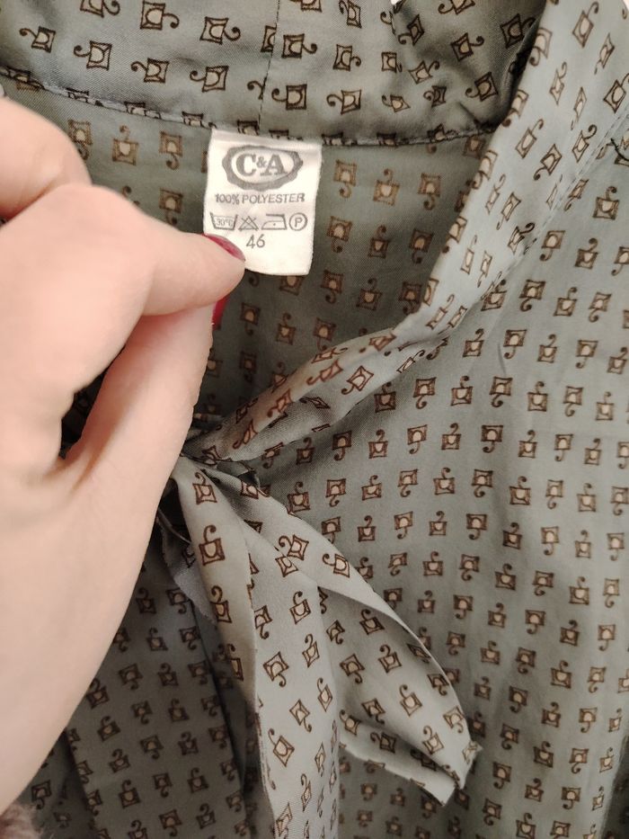 Chemisier vintage avec noeud au col taille 46 - photo numéro 2