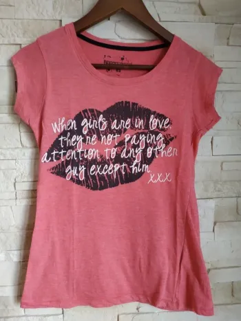 T-shirt femme rose corail tbe Atmosphère S