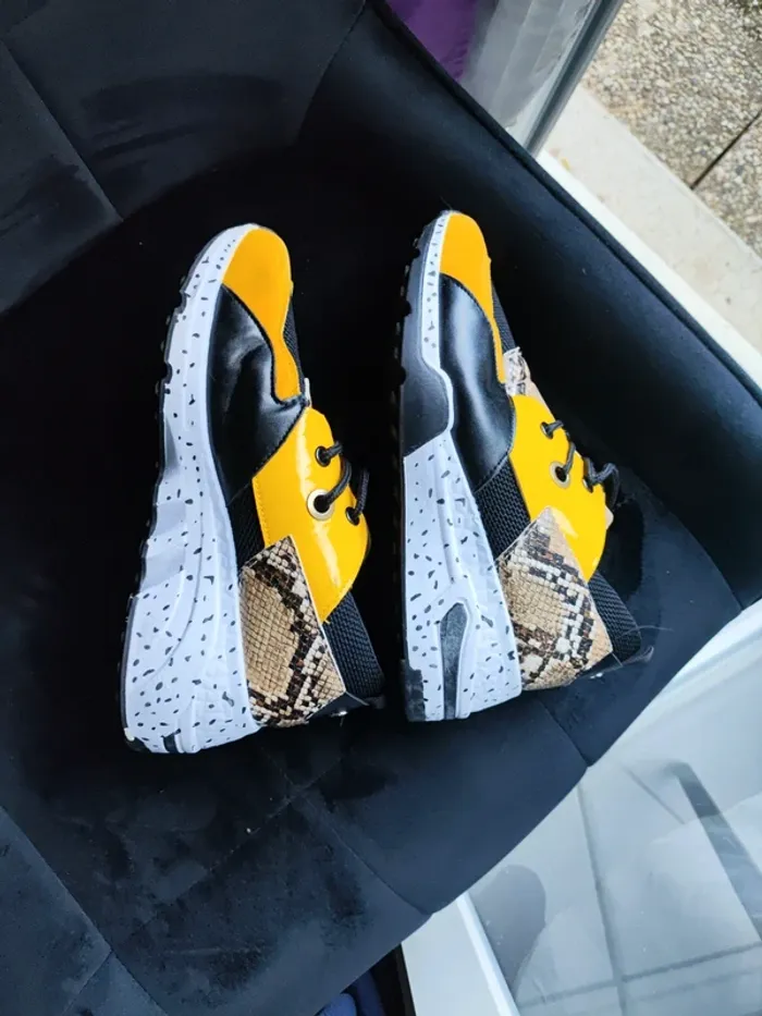 Basket femme taille 37 noir jaune - photo numéro 14