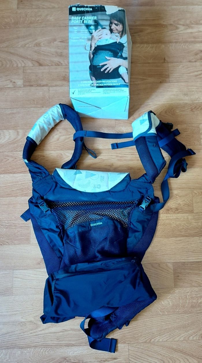 Porte-bébé physiologique de 9 mois à 15kg - MH500 bleu marine