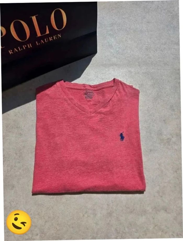 T-shirt Ralph Lauren S coupe col rond noir Homme Men tee37