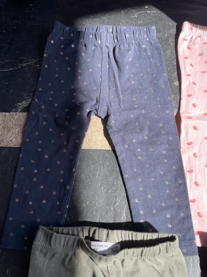 Lot 4 leggings 12 mois - photo numéro 2