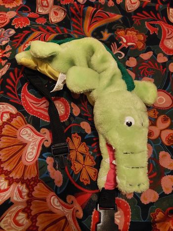 Ikea - sac banane en peluche crocodile vintage