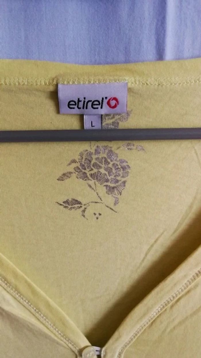 Tee shirt encolure V T. L _ Etirel 💮100% Coton - photo numéro 4