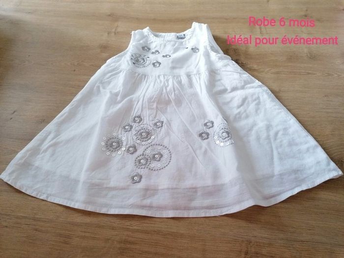 Robe blanche et argent cérémonie, baptême, mariage 6 mois #espanolitinafille6mois