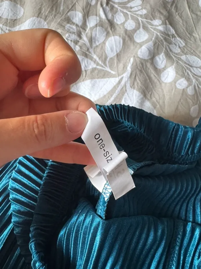 Pantalon fluide bleu métallique - photo numéro 2