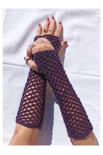 Mitaines résille "PURPLE" fait main au crochet