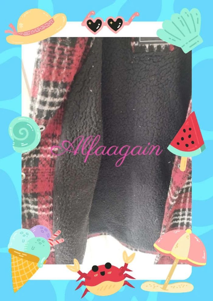 Manteau quadrillé rouge noir 7ans next - photo numéro 5