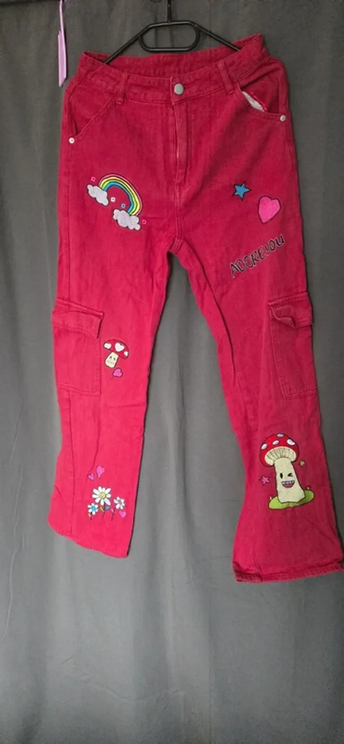 Jeans rouge champignon  taille S