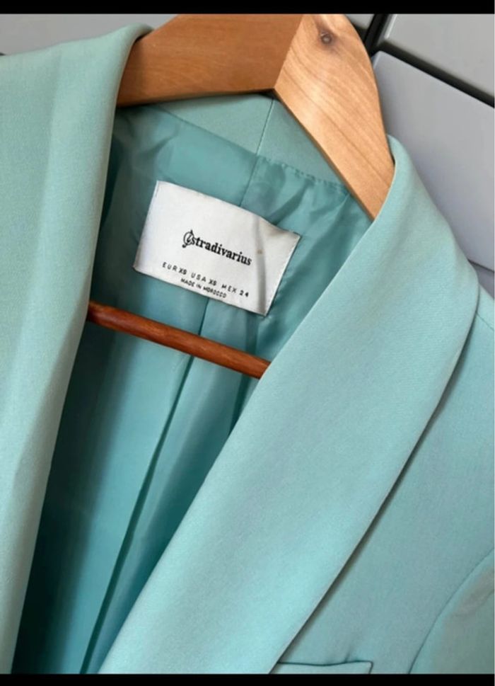 Blazer vert d’eau Stradivarius - photo numéro 2