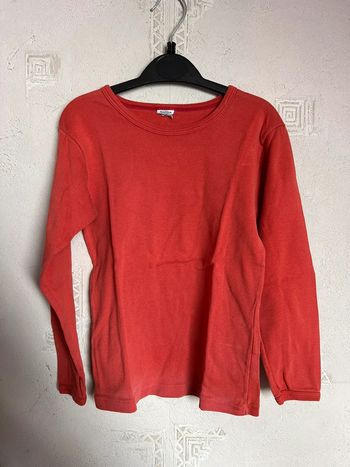 Haut Petit bateau orange/rouge