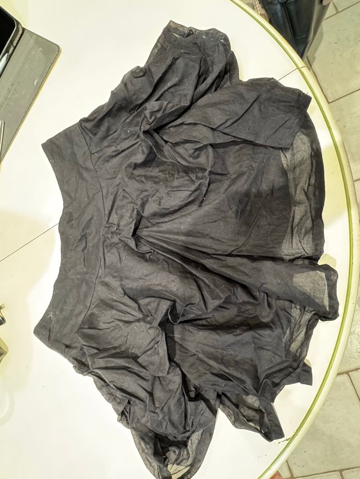 Minijupe Naf, Naf, taille 38 volant asymétrique, coton, noir - photo numéro 6