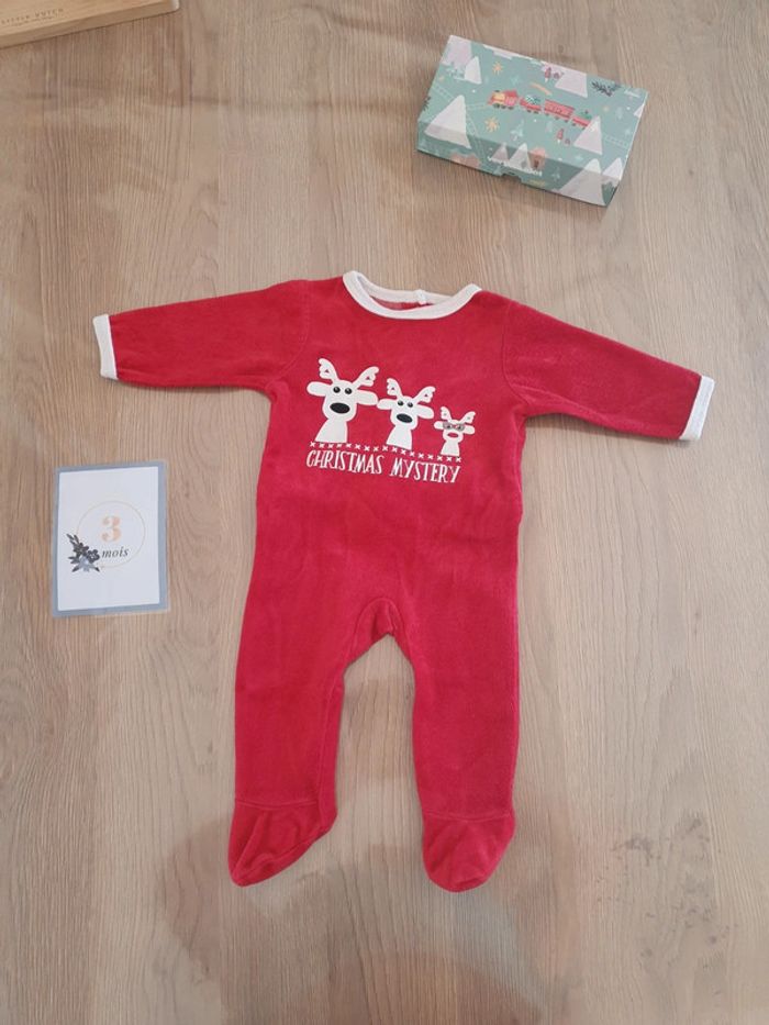 Pyjama Rennes Noël 3 mois Rouge - Vertbaudet - photo numéro 4