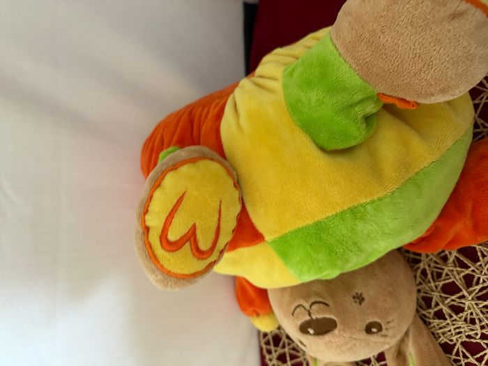 doudou boule lapin vert ,jaune , orange , jaune - photo numéro 7