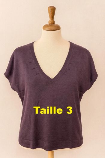 Pull fin manche courte violet Toi du Monde Taille 3