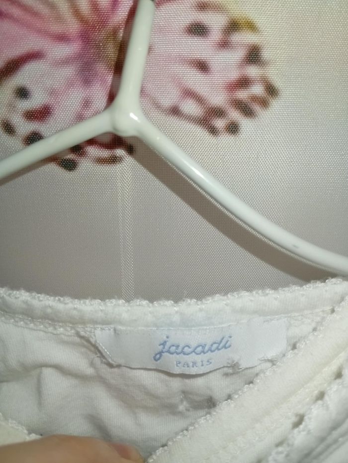 Ensemble ( salopette + gilet ) Jacadi paris blanc taille 1 mois / 56 cm - photo numéro 3