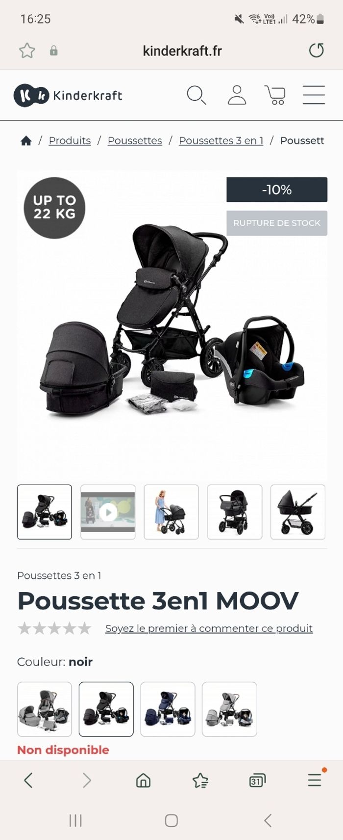 Poussette kinderkraft moov 3 en 1 - photo numéro 6