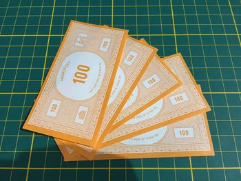 Lot x5 billets de 100 pièce détachée Monopoly Miro Parker company #A63