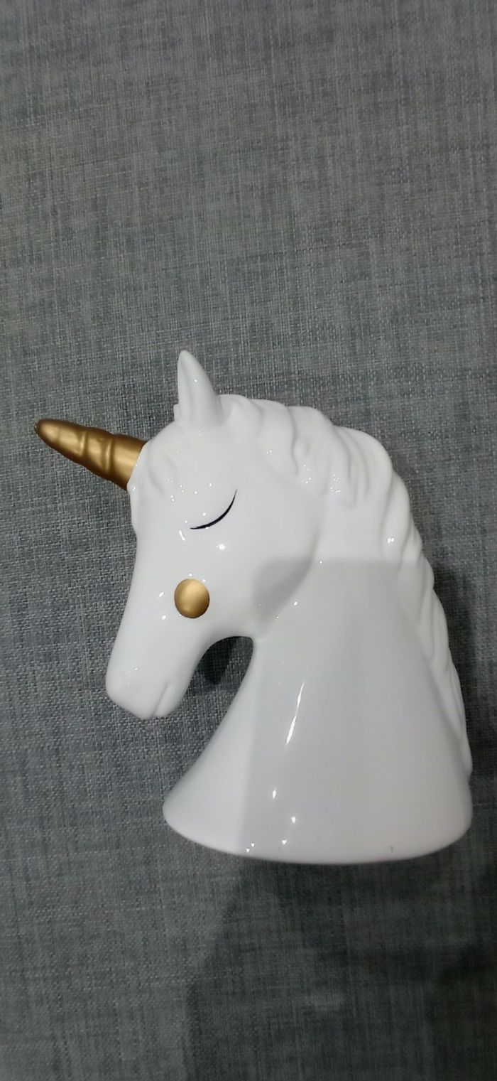 Tirelire enfant, Licorne, en céramique, TBE - photo numéro 2