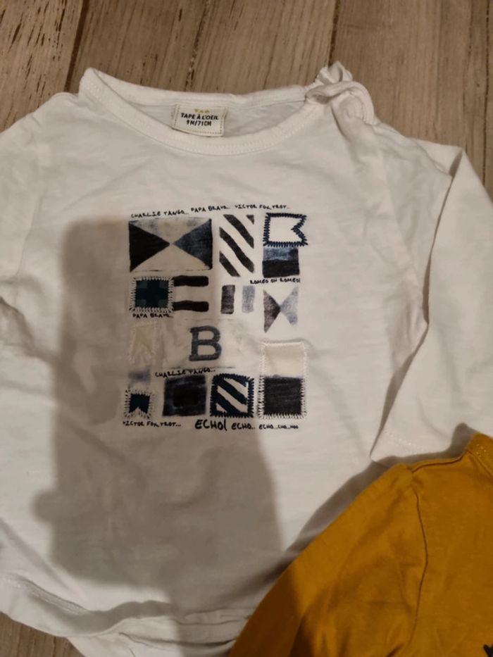 Lot de 2 t-shirts manches longues 9 mois - photo numéro 3