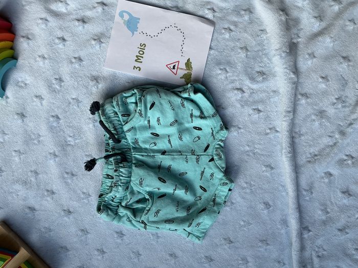 short turquoise motifs surf lien de serrage taille élastique 3 mois lulu castagnette - photo numéro 2