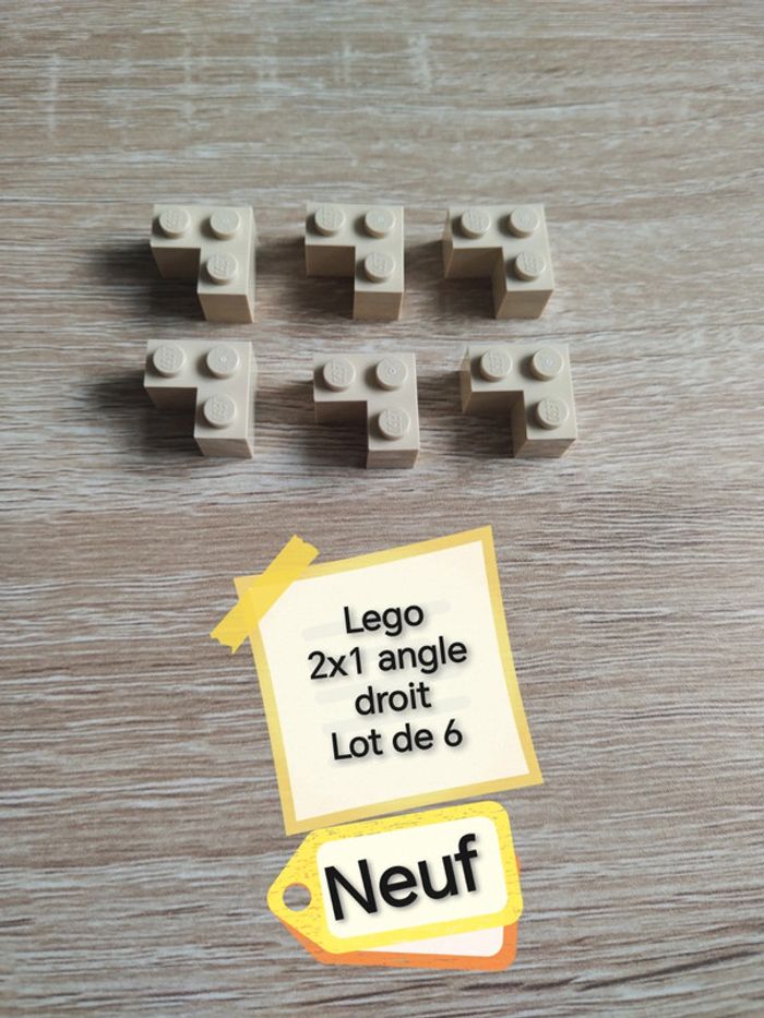 Lego 2x1 angle droit beige lot de 6