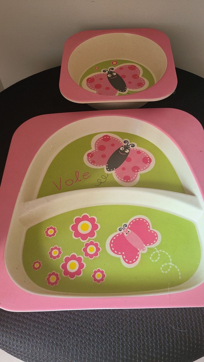 Vaisselle en bambou. Assiette bol enfant - photo numéro 3