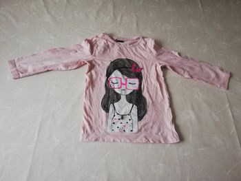 Tee shirt manches longues rose Kiabi 4 ans