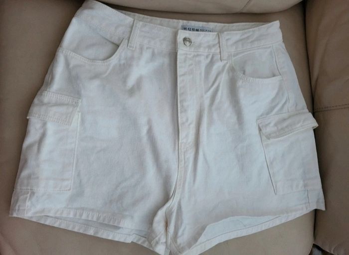 Short jean blanc